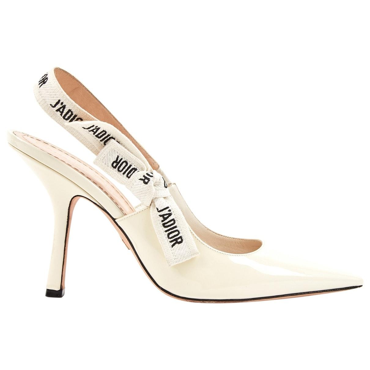 Dior Leather J'adior Slingback Pumps in White - Lyst