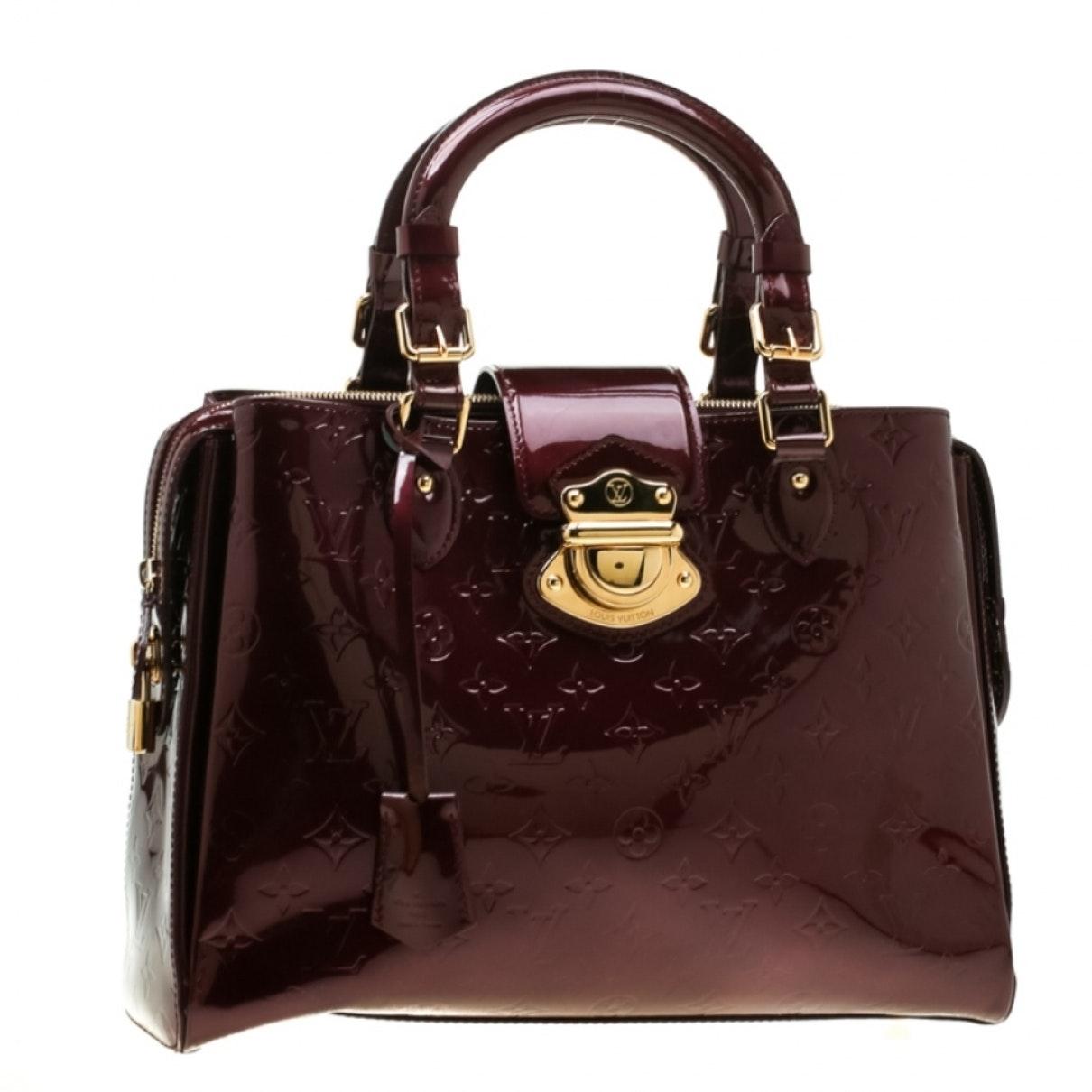 burgundy patent leather bag