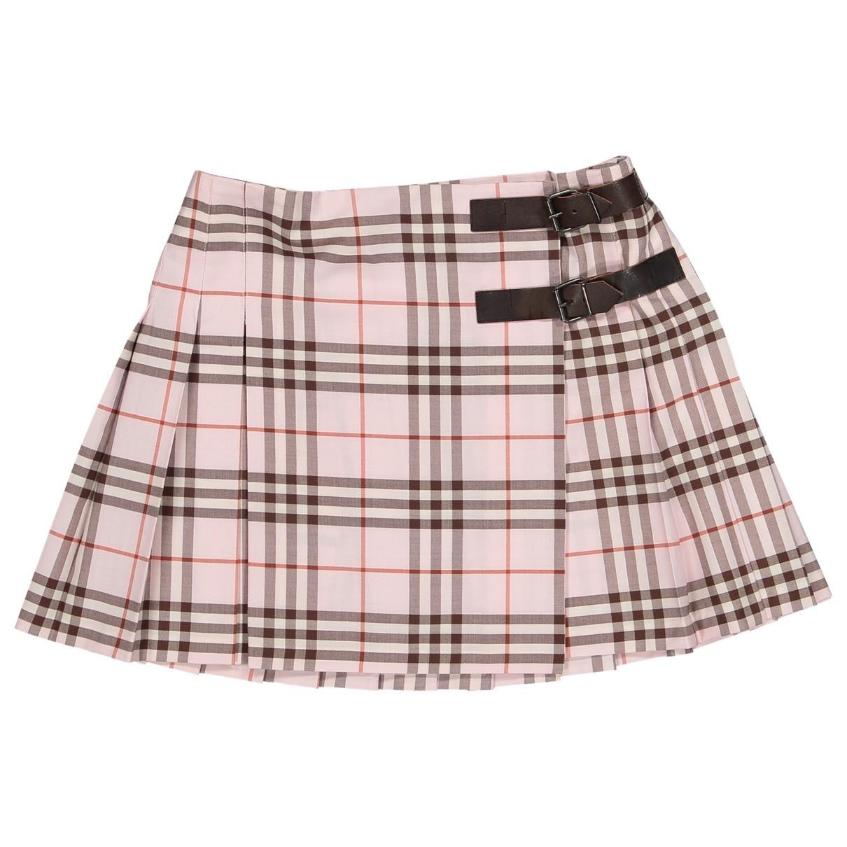 Burberry Wool Mini Skirt in Pink - Lyst
