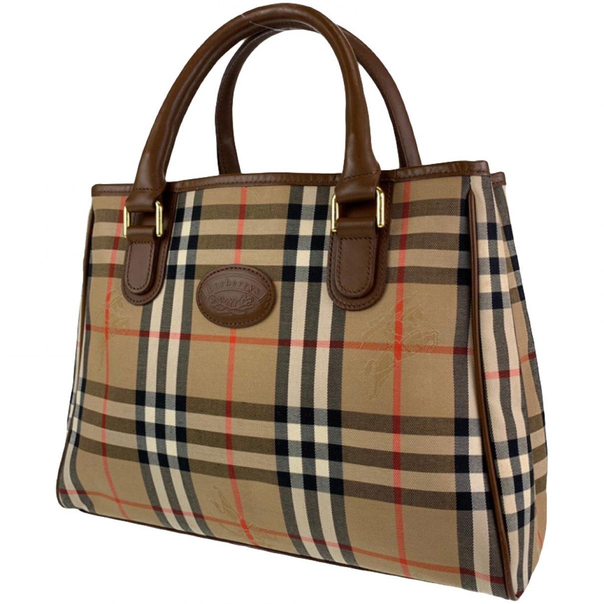 Burberry Brown Cloth Handbag - Lyst