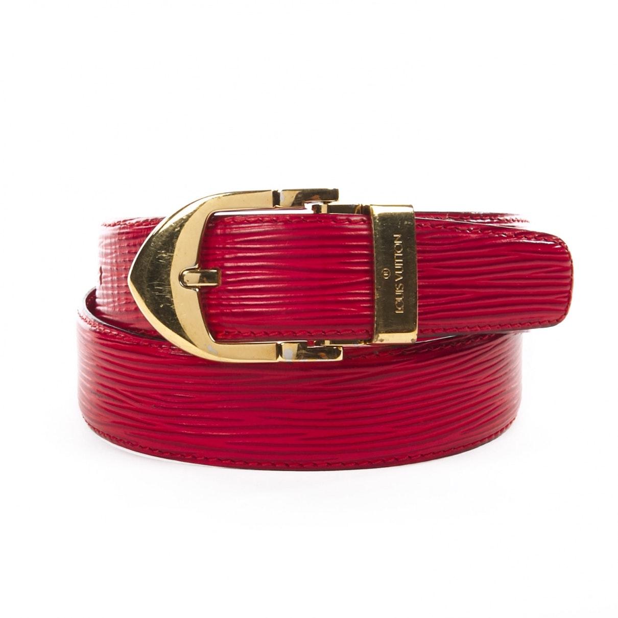 Louis Vuitton Red Leather Belt - Lyst