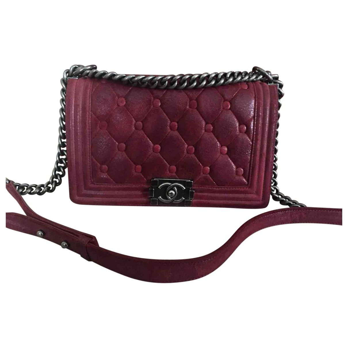 Chanel Leather Pre-owned Boy Crossbody Bag in Burgundy (Purple) - Lyst