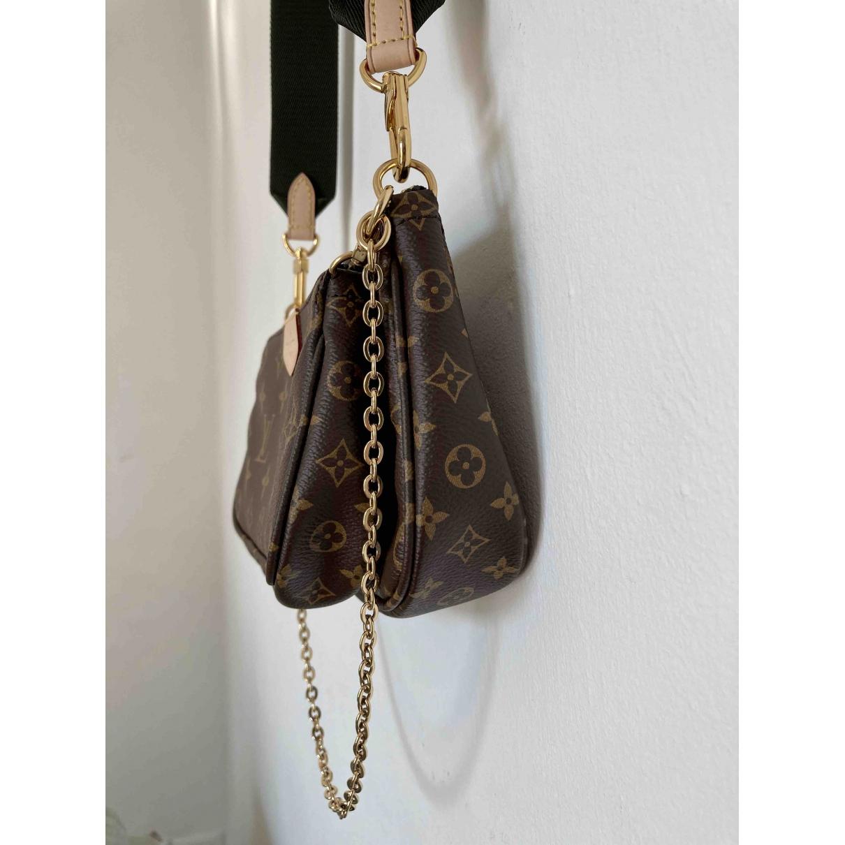 Multi Pochette Accessoires Cloth Crossbody Bag Brown