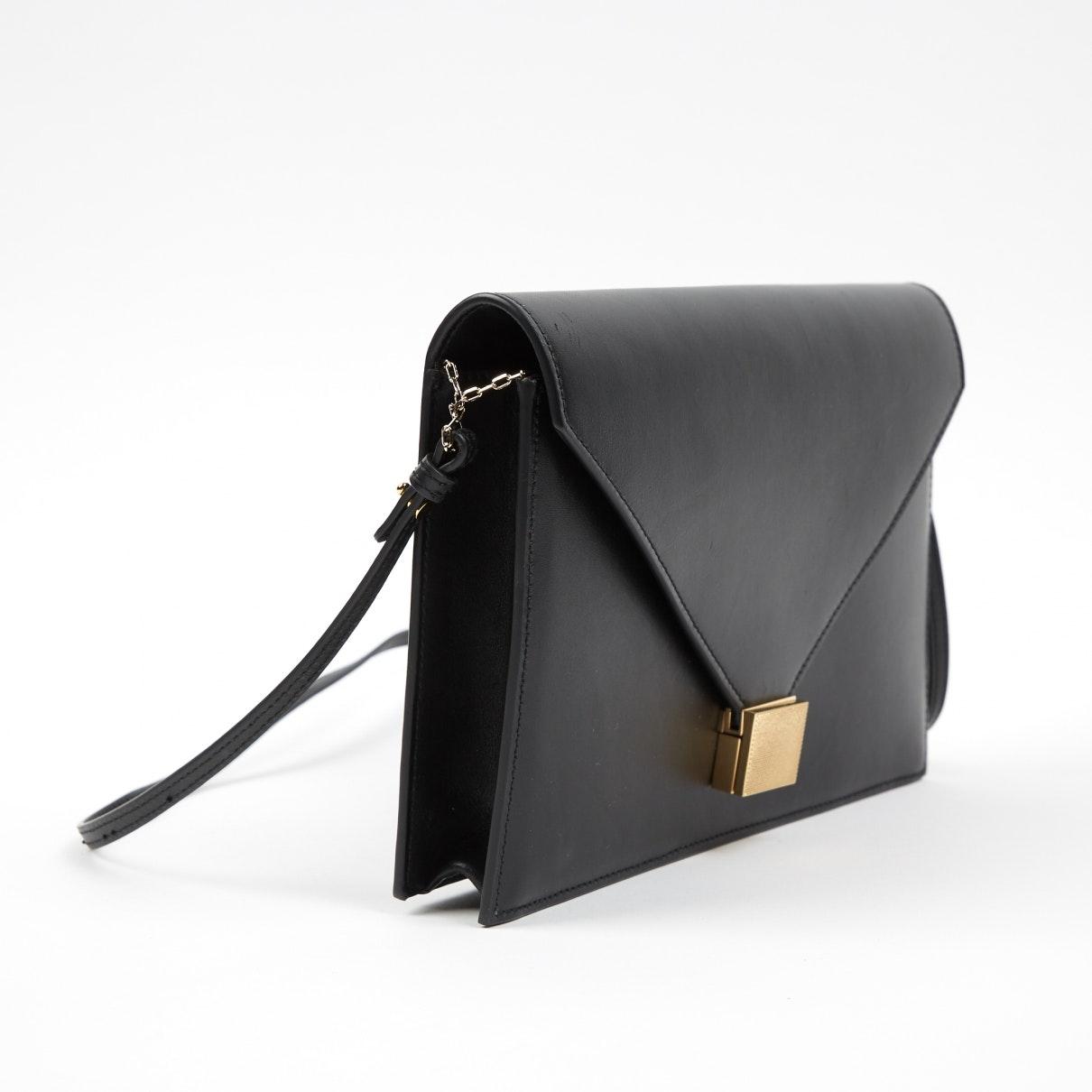Victoria Beckham Black Leather Clutch Bag - Lyst