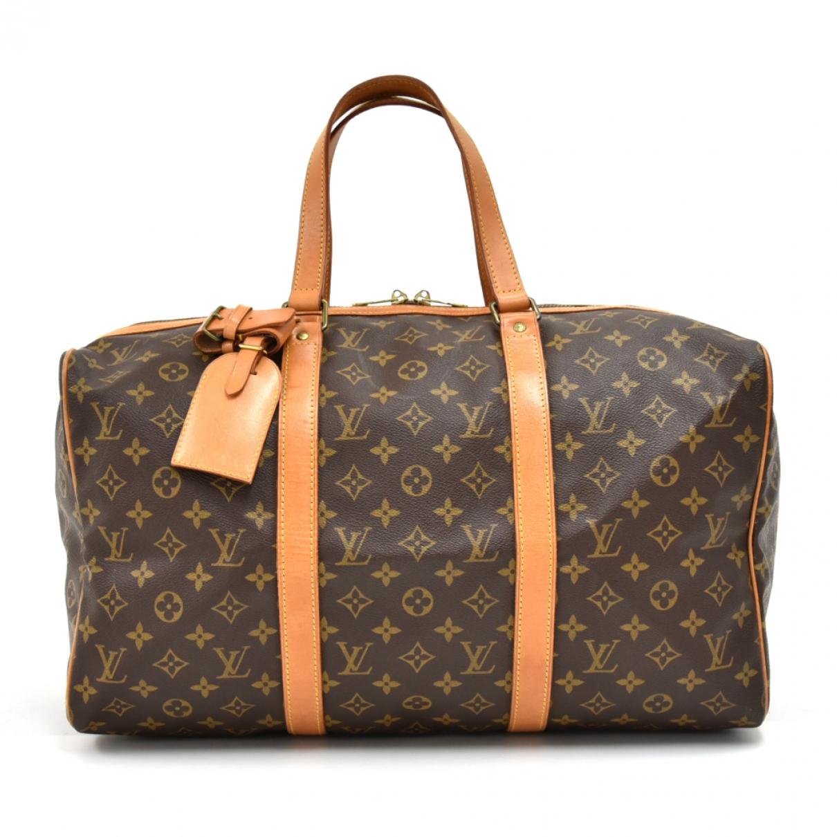 Louis Vuitton Vintage Brown Cloth Travel Bag in Brown - Lyst