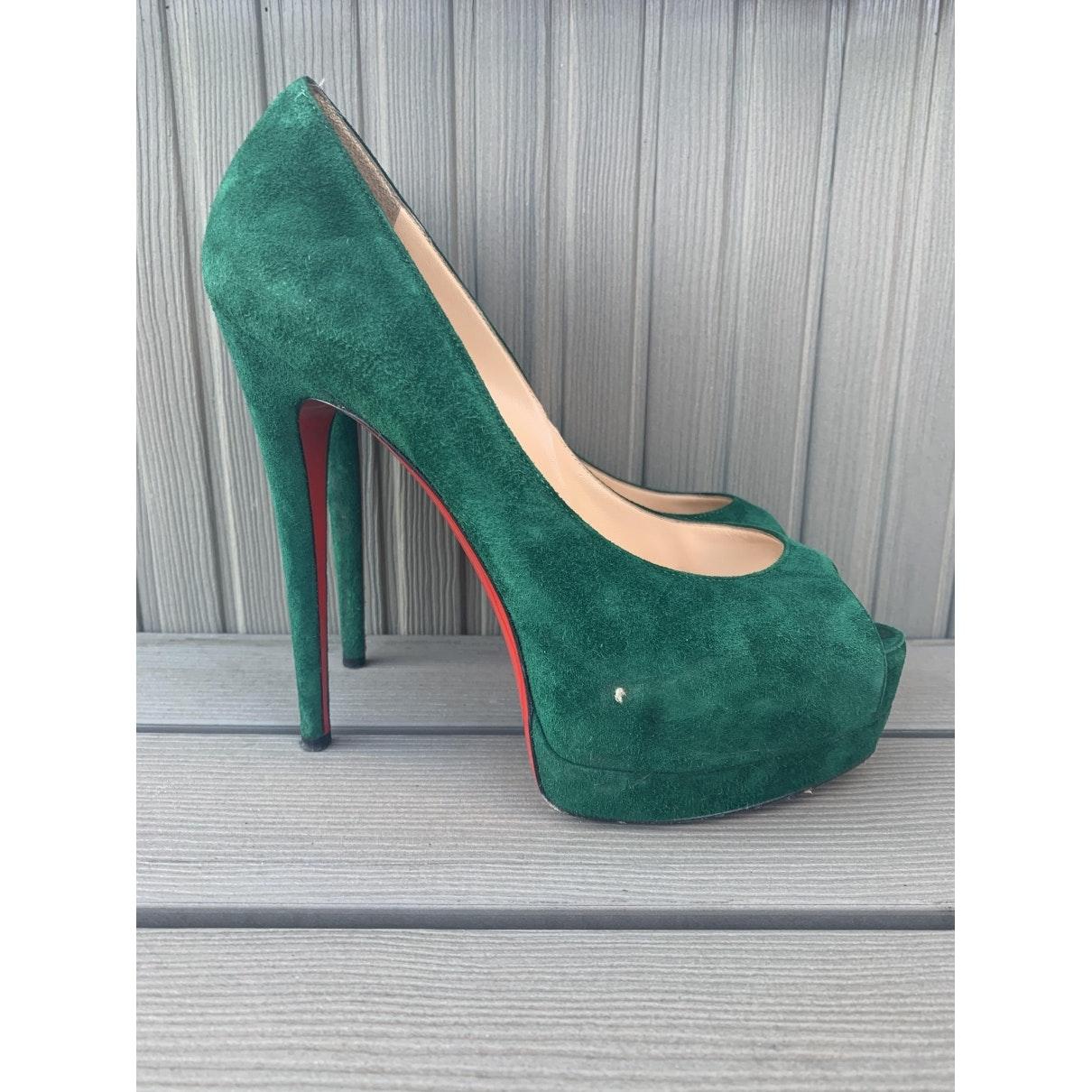 louboutin heels green