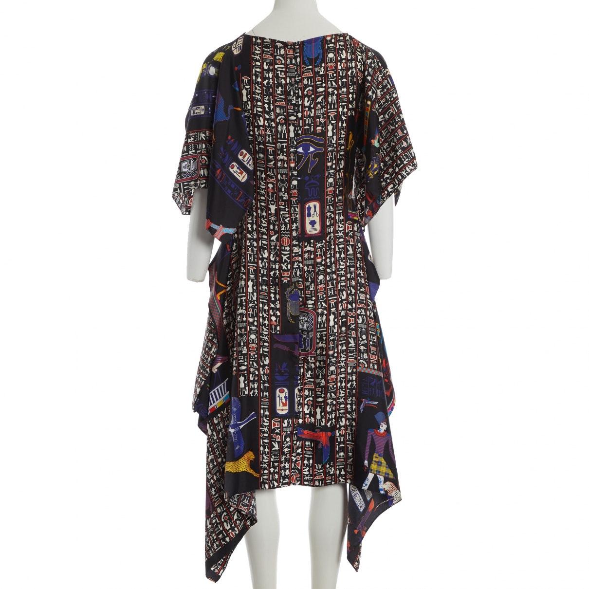 Jean Paul Gaultier Multicolour Silk Dress in Black - Lyst