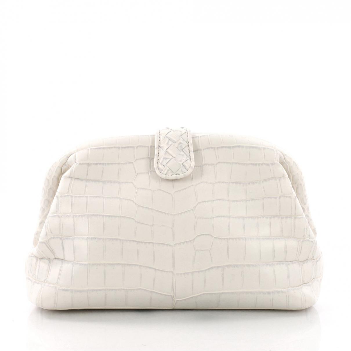 white croc clutch bag
