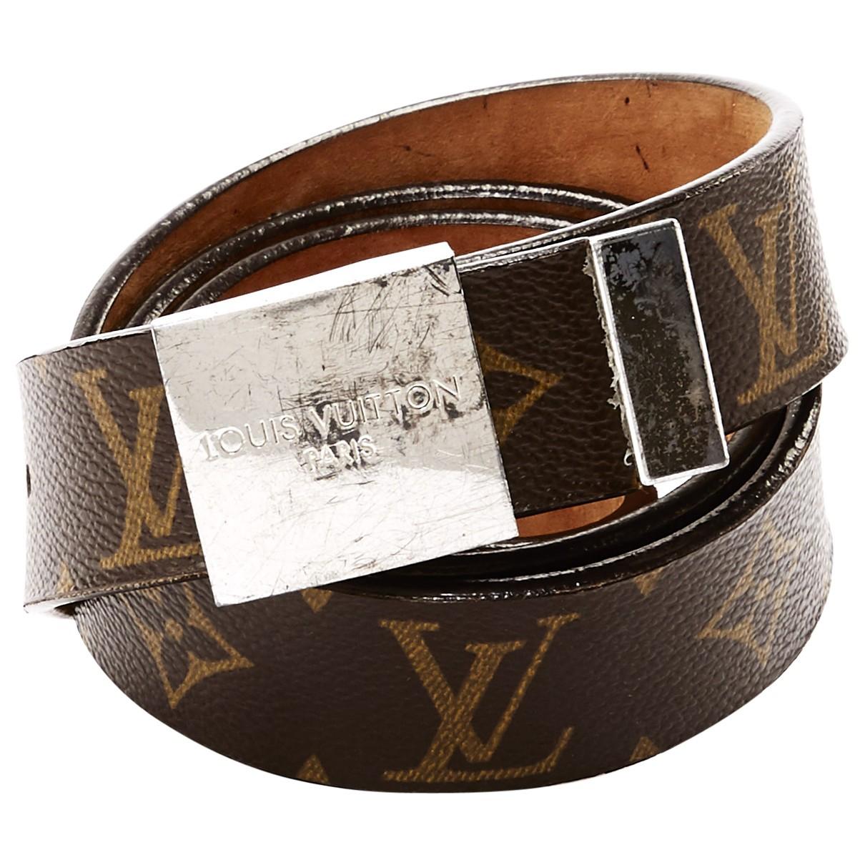Louis Vuitton Canvas Pre-owned Cloth Belt in Brown - Lyst