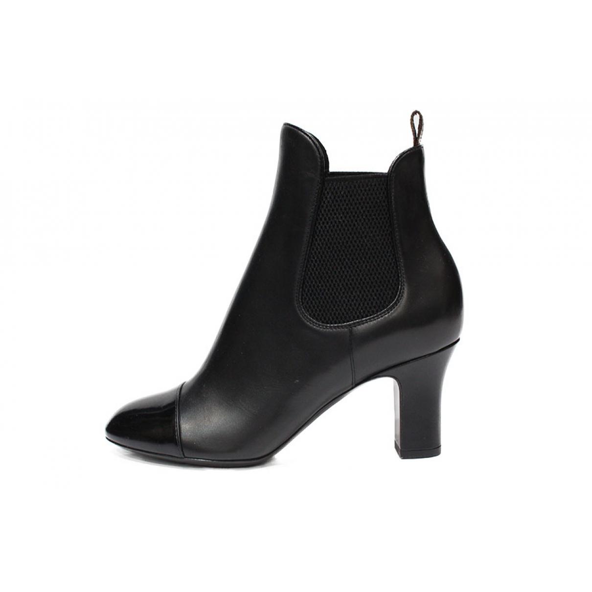 Louis Vuitton Pre-owned Leather Ankle Boots in Black - Lyst