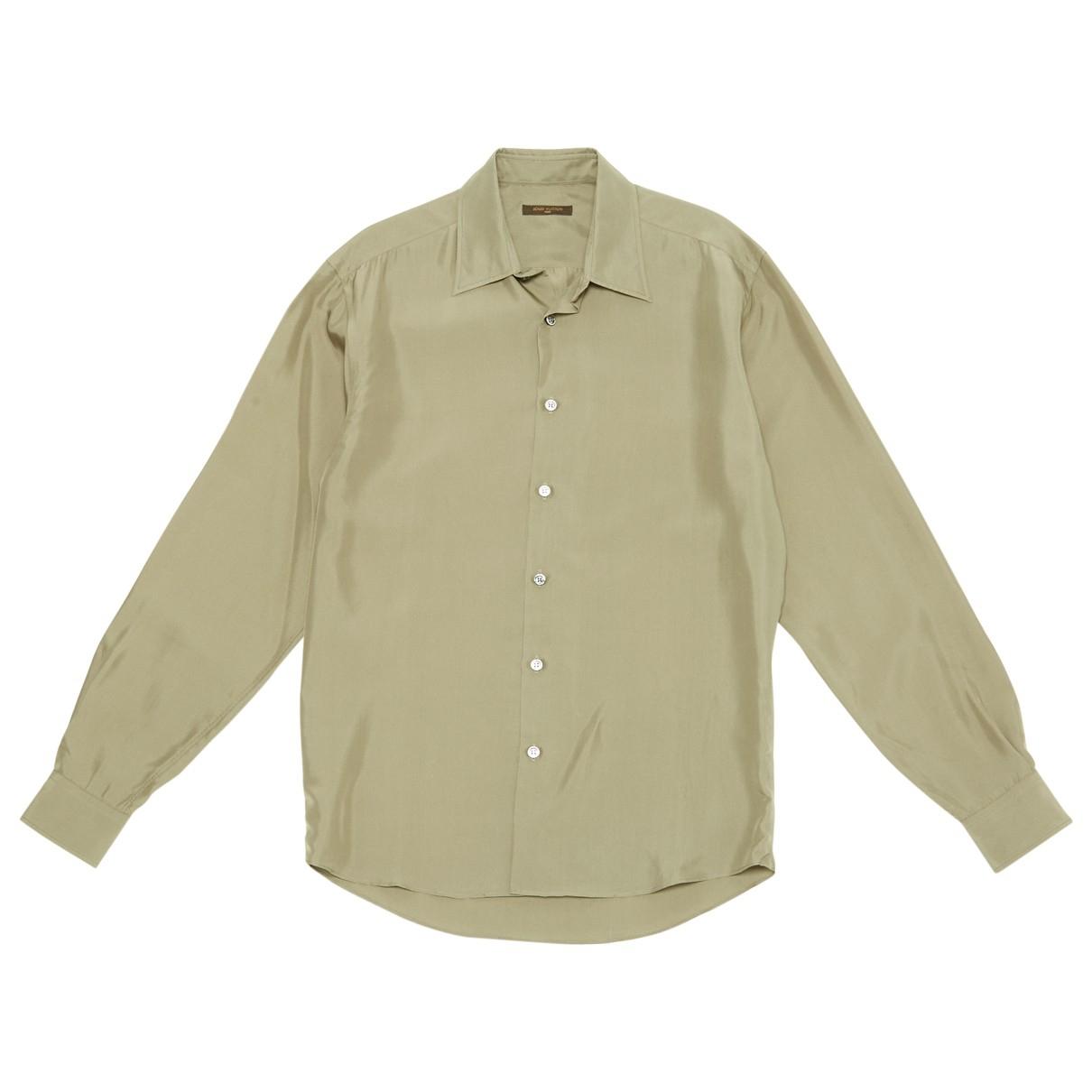 Louis Vuitton Pre-owned Silk Shirt in Khaki (Green) for Men - Lyst