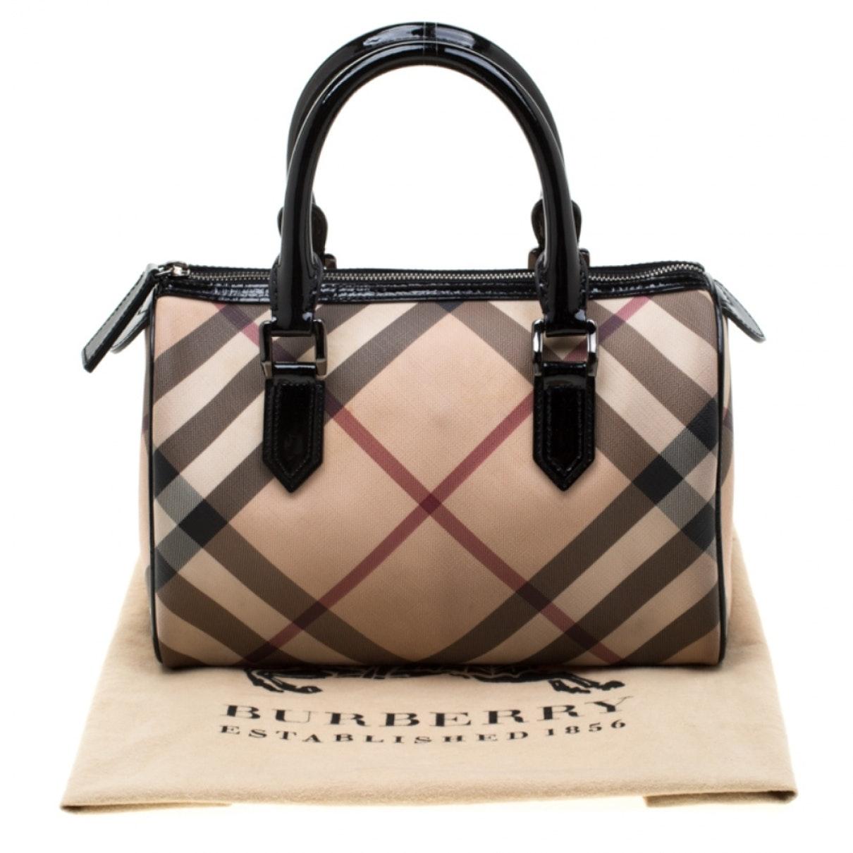 Burberry Beige Patent Leather Handbag in Natural - Lyst