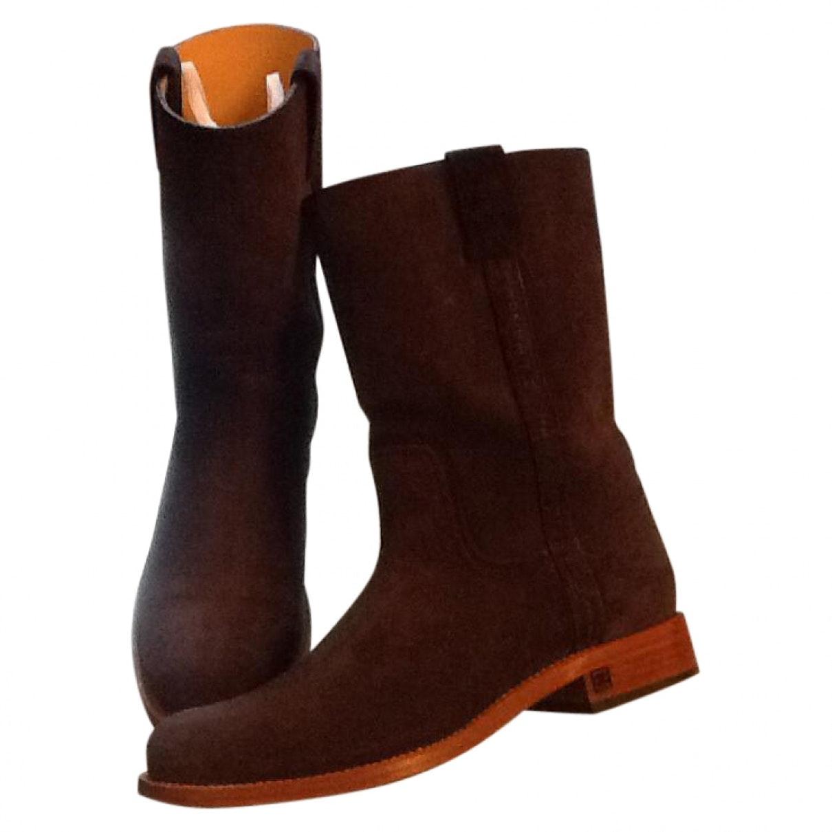 chanel blue suede boots