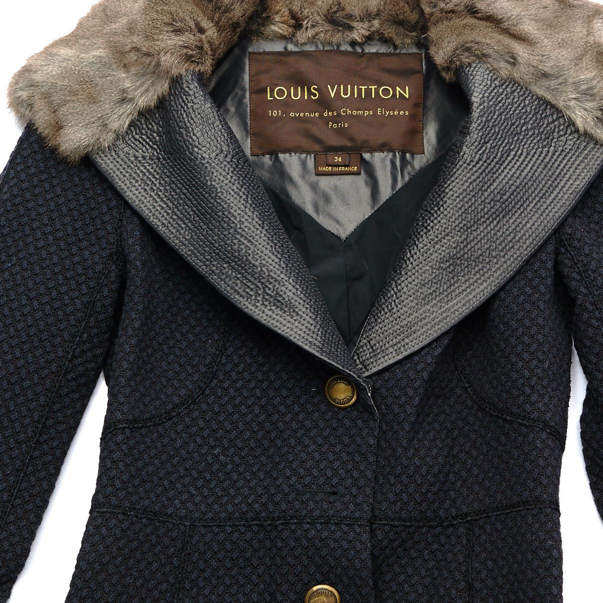Louis Vuitton Black Wool Coat - Lyst