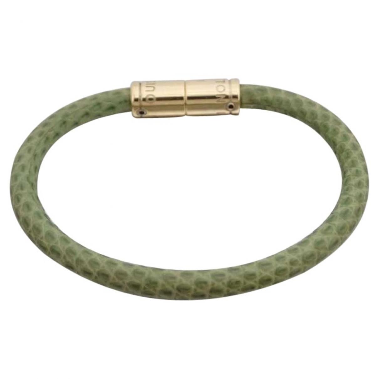 Louis Vuitton Keep It Other Leather Bracelets in Green - Lyst