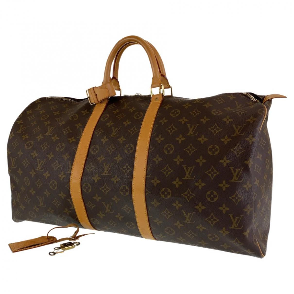 Louis Vuitton Synthetic Keepall Bag in Brown for Men - Lyst