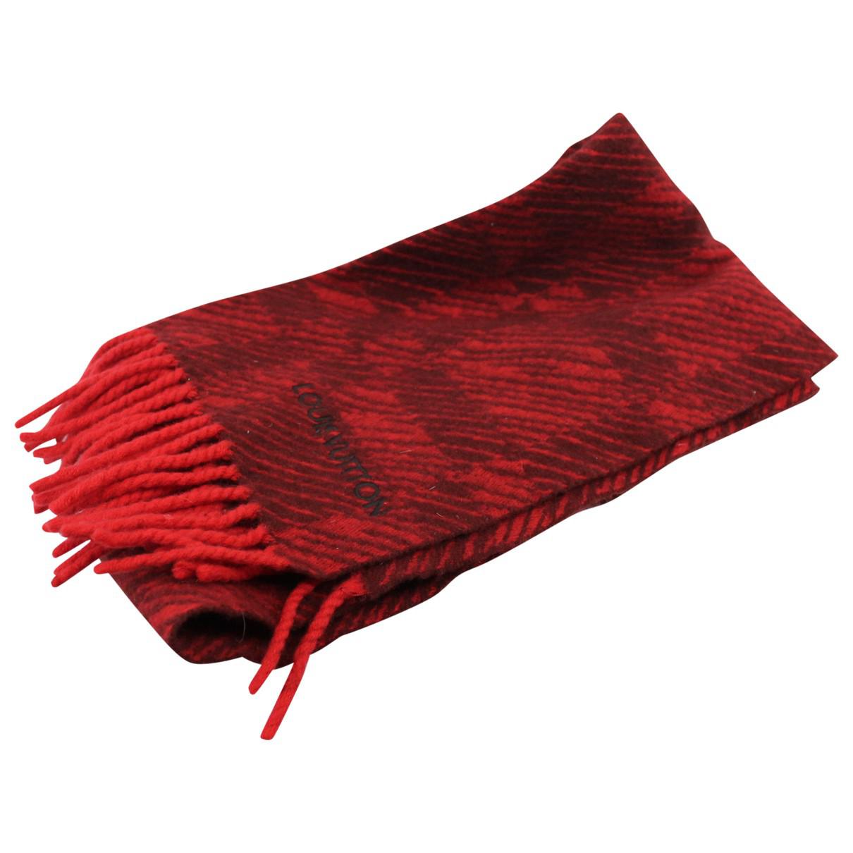 Louis Vuitton Pre-owned Wool Scarf in Red - Lyst