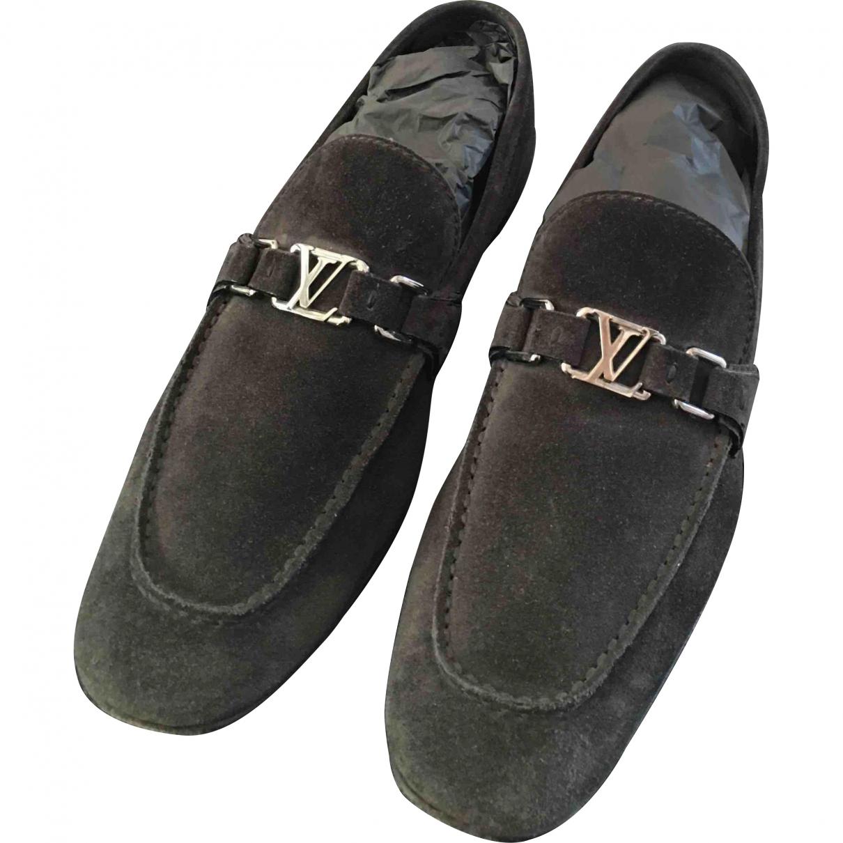 Louis Vuitton Pre-owned Black Suede Flats for Men - Lyst