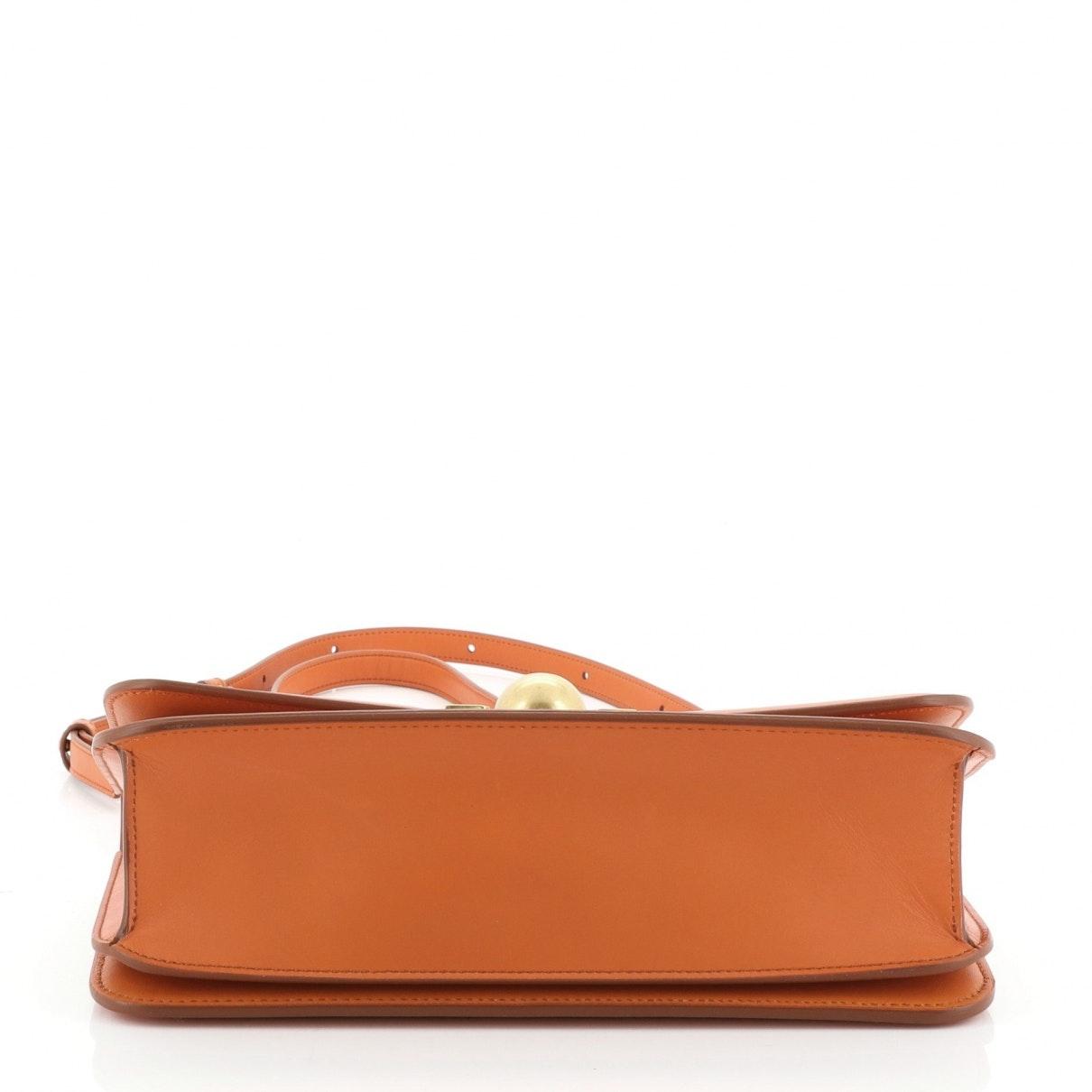 Bottega Veneta Leather Handbag in Orange - Lyst