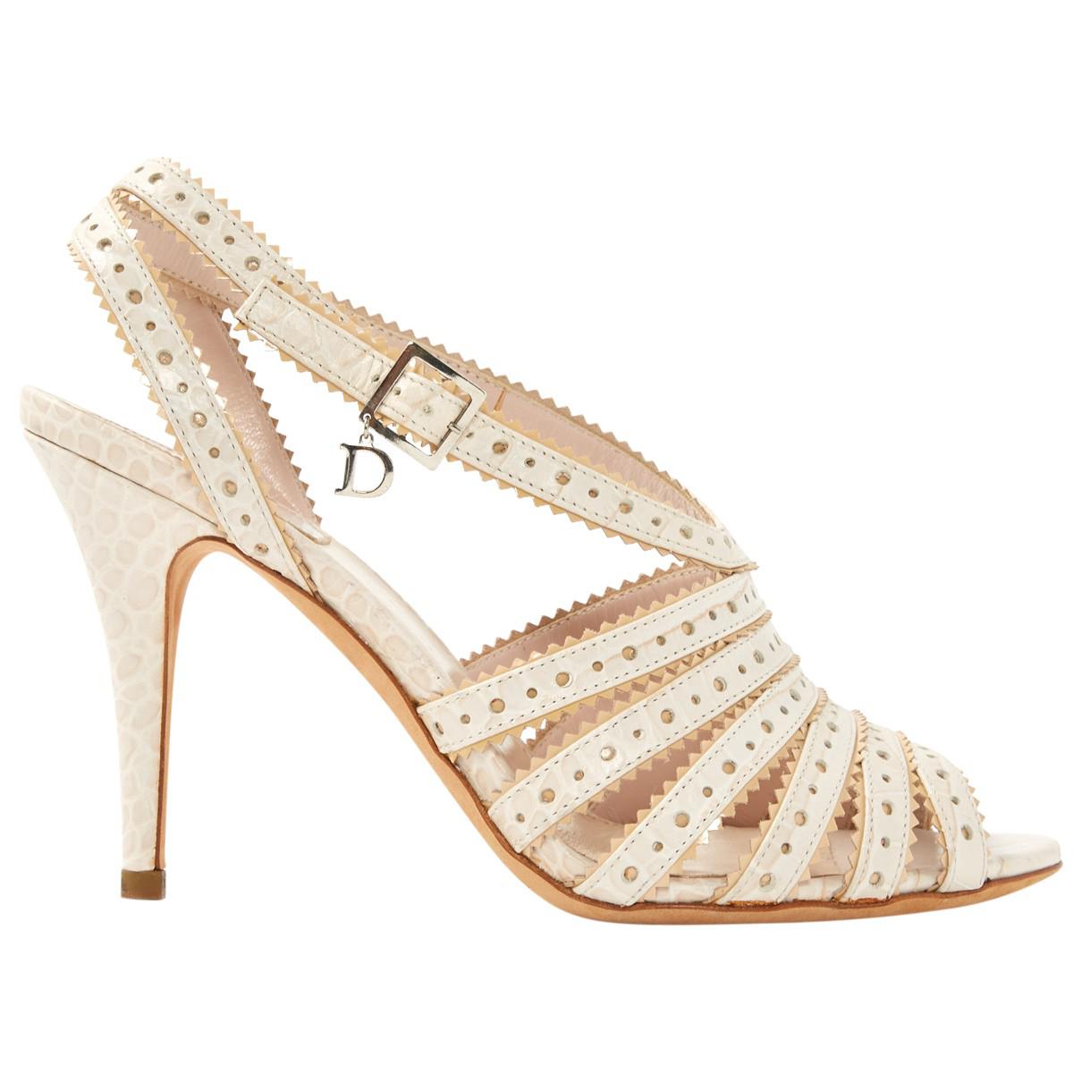Lyst - Dior Pre-owned Leather Heels in White