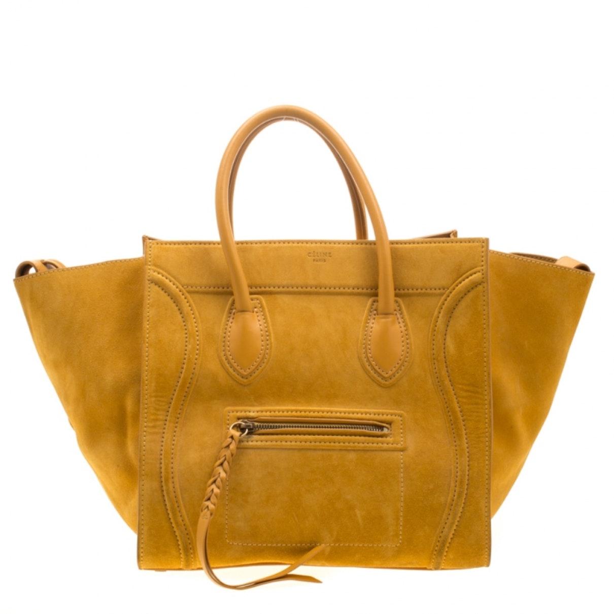 yellow suede handbag