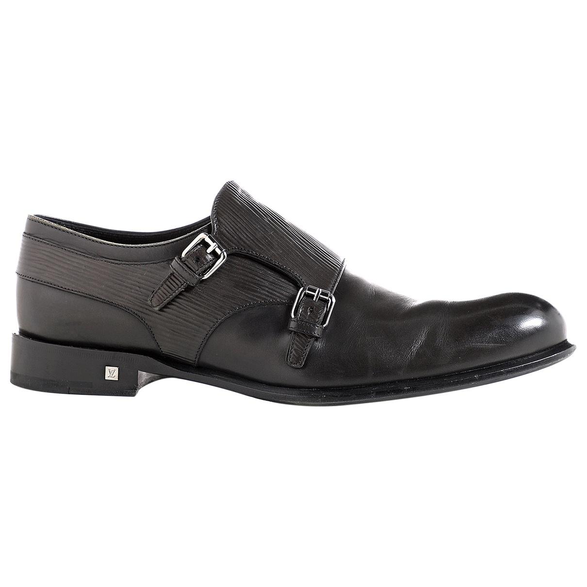 Louis Vuitton Black Leather Flats in Black for Men - Lyst