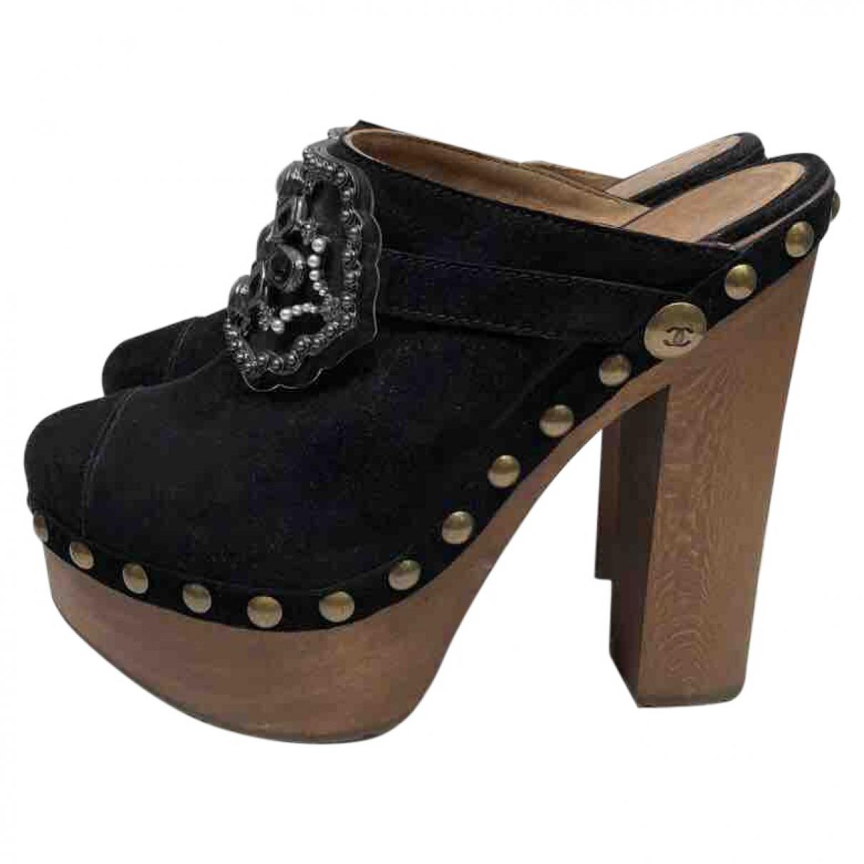 black suede clogs