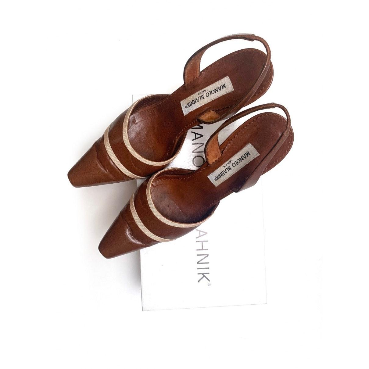 manolo blahnik brown heels