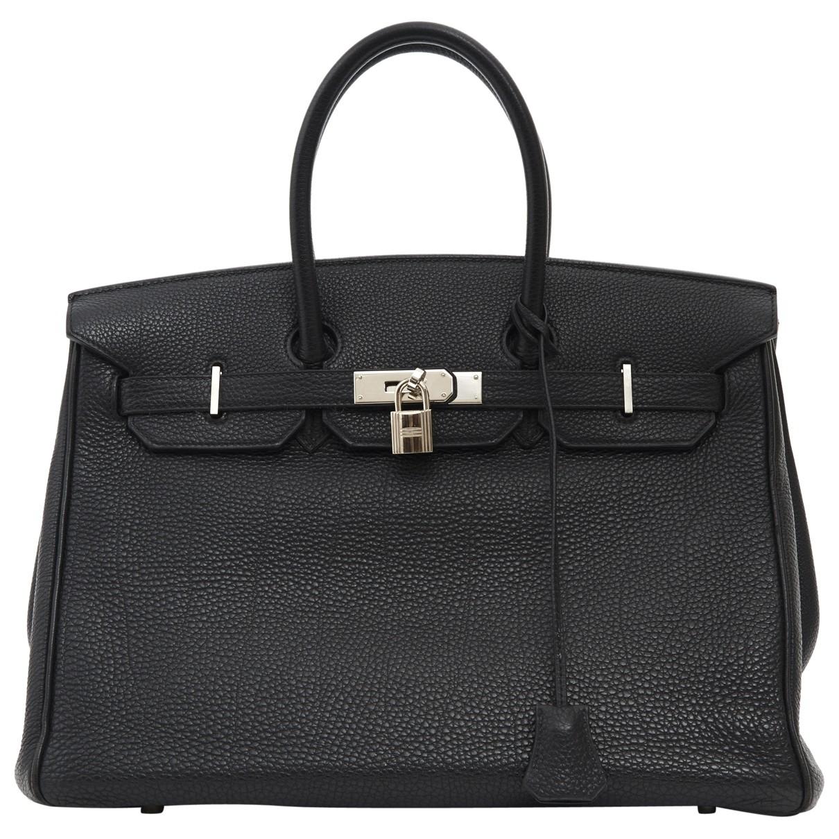 Hermès Pre-owned Birkin Leather Handbag in Black | Lyst