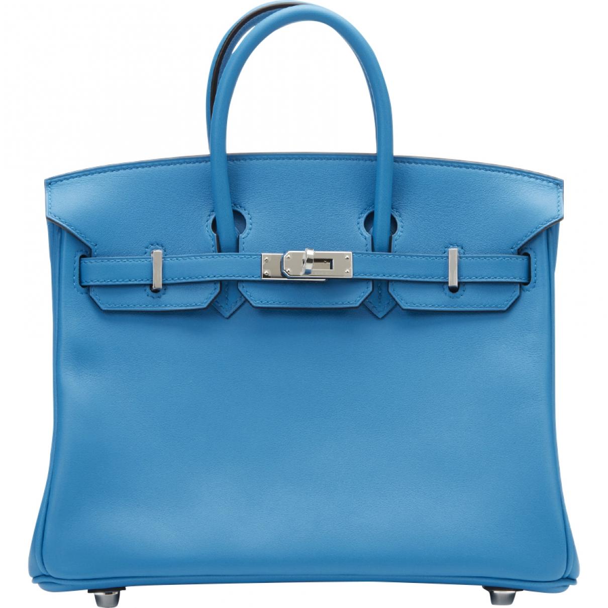 Hermès Pre-owned Birkin 25 Blue Leather Handbags - Lyst