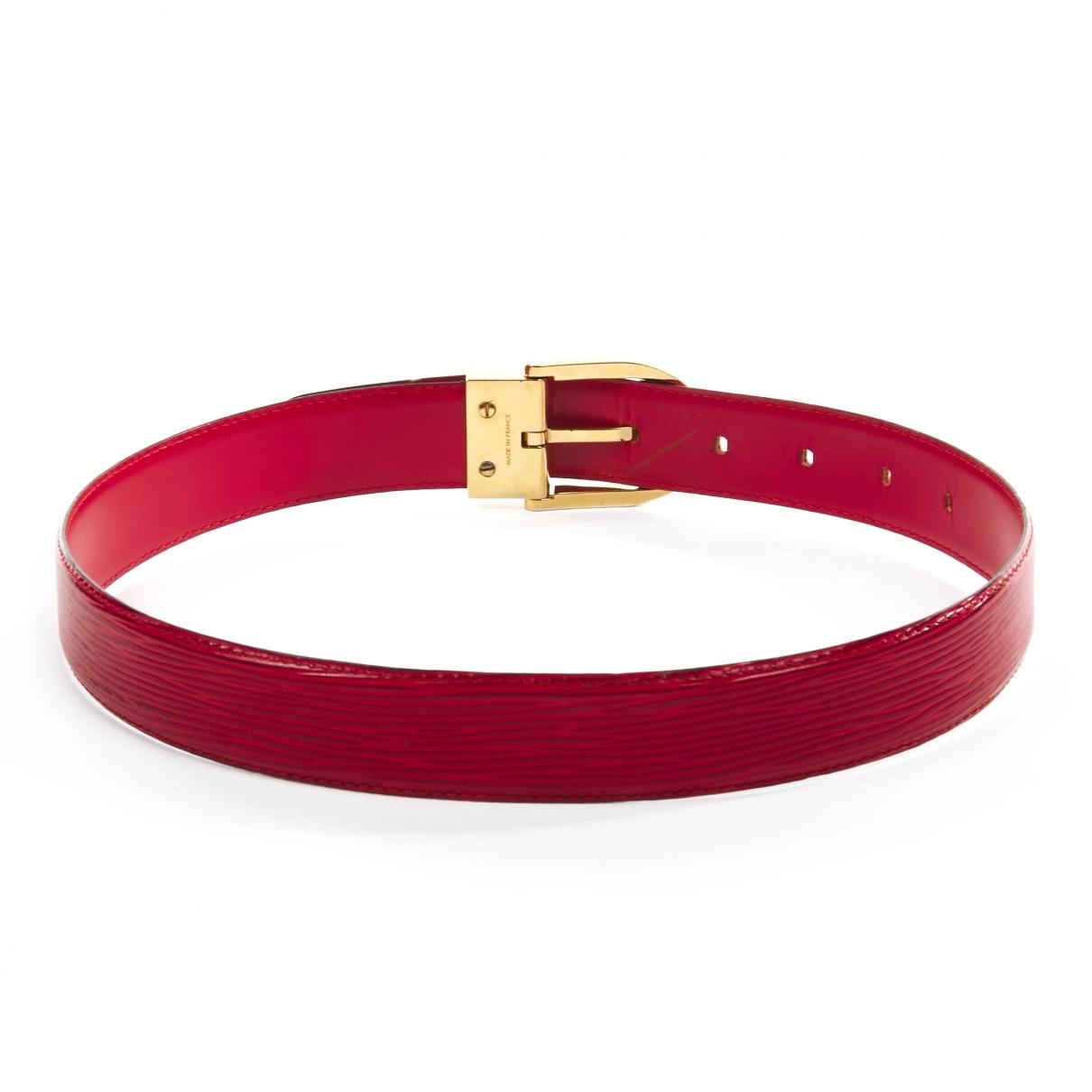 Louis Vuitton Red Leather Belt - Lyst