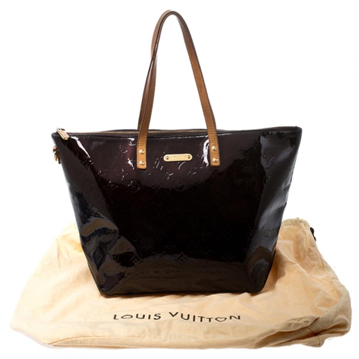 Louis Vuitton Leather Amarante Monogram Vernis Bellevue Gm Bag in Burgundy (Black) - Lyst