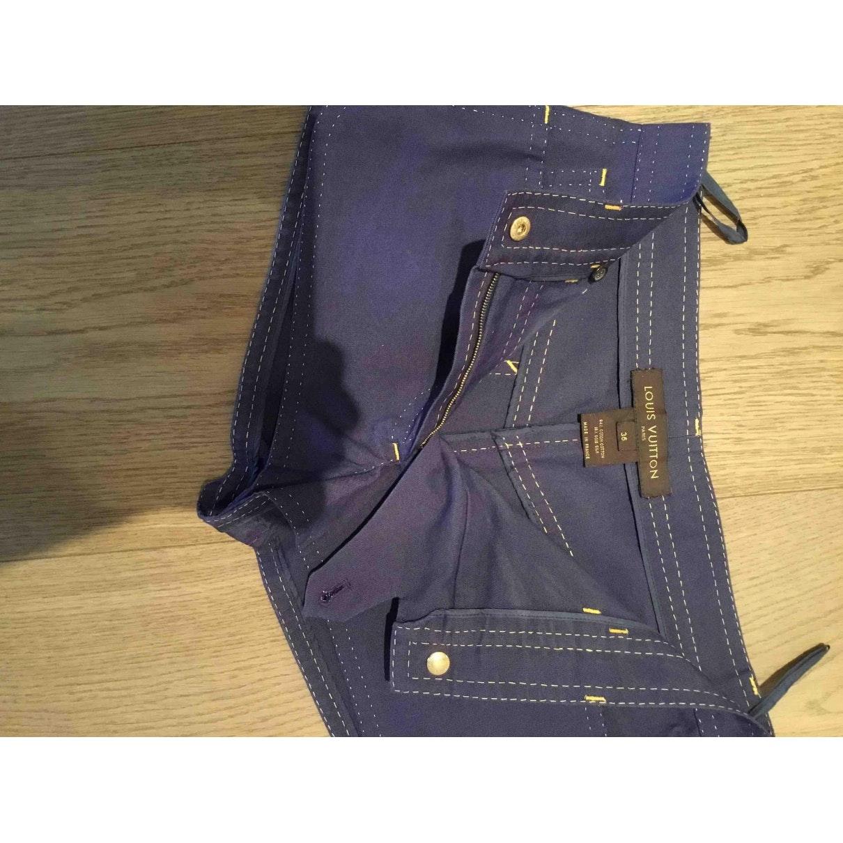 Louis Vuitton Blue Cotton Shorts - Lyst