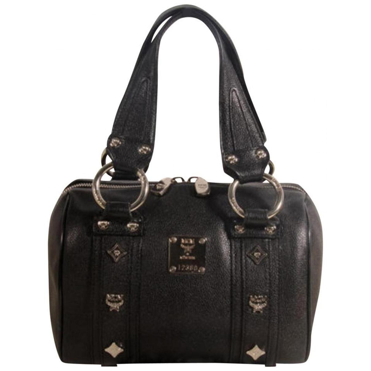 MCM Black Leather Handbag - Lyst