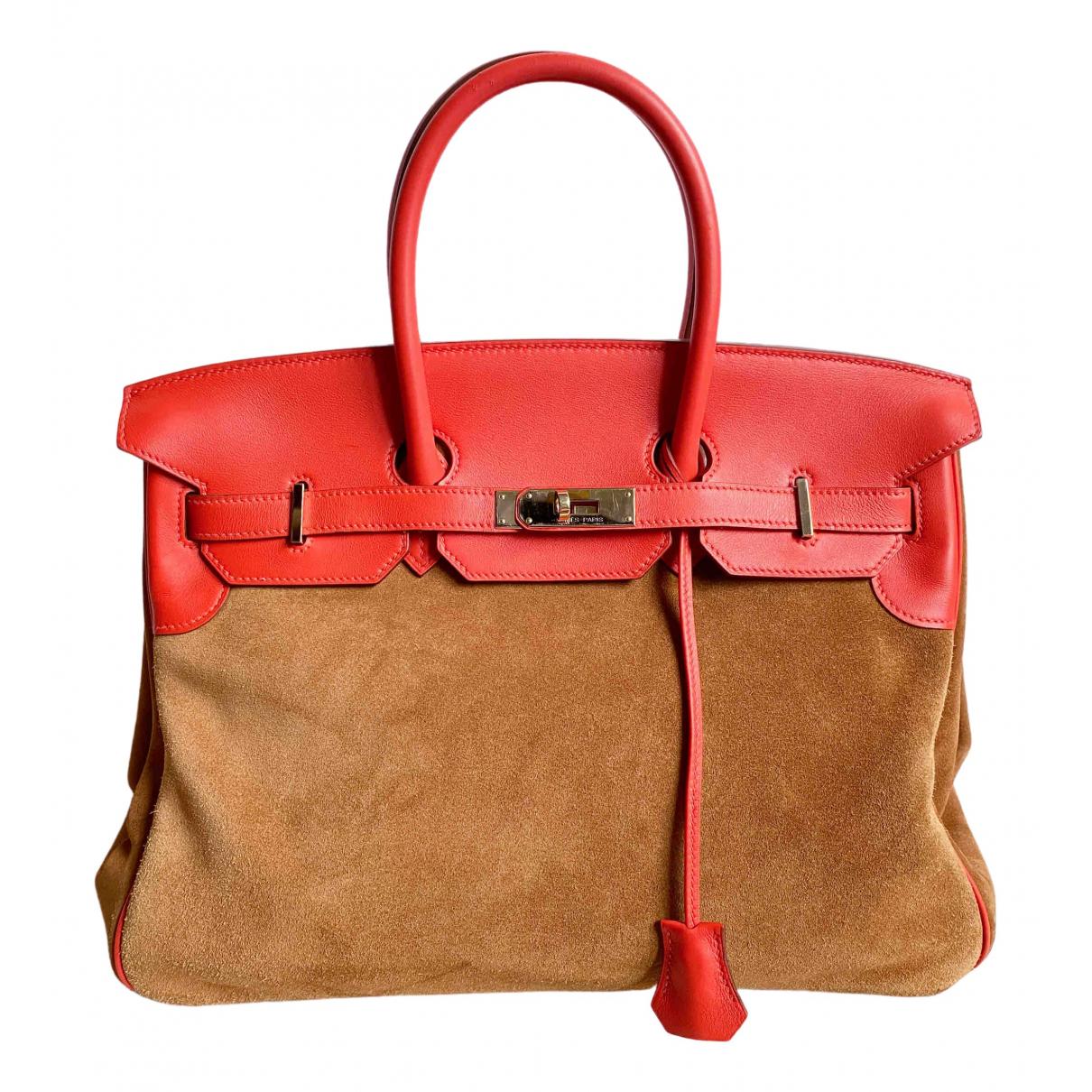 Hermès Suede Birkin 35 Handbag in Orange - Lyst