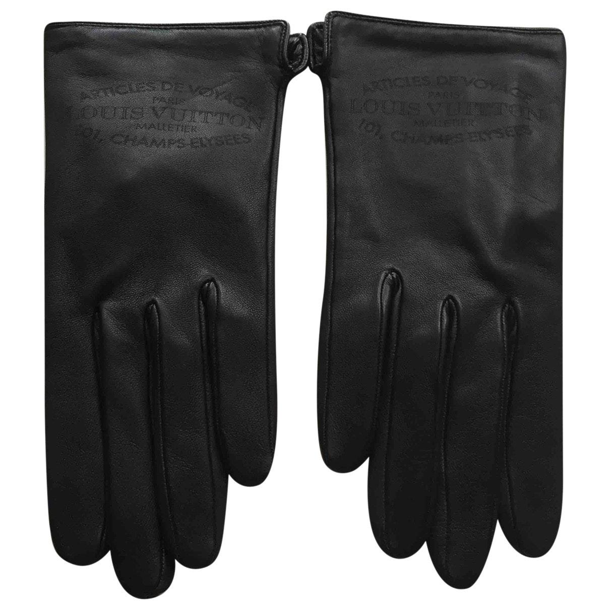 Louis Vuitton Leather Gloves in Black - Lyst