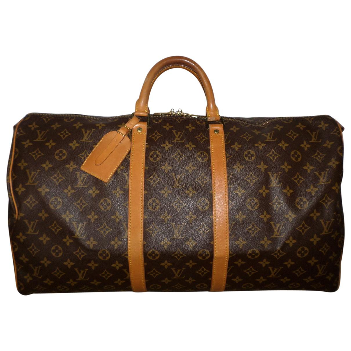 Cloth satchel Louis Vuitton Brown in Cloth - 31839240
