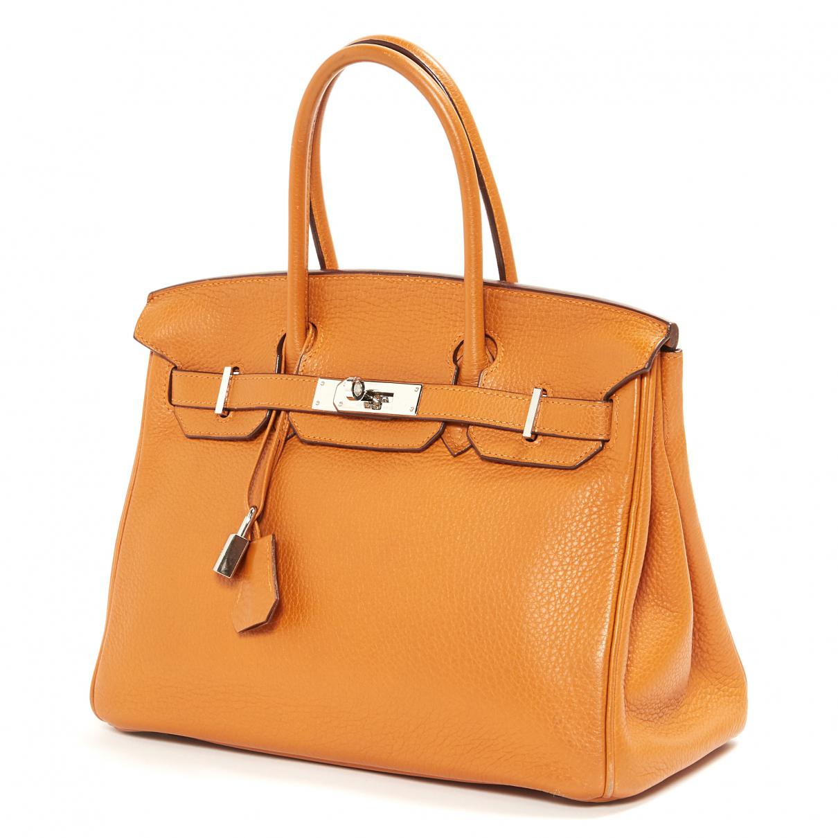 Hermès Pre-Owned Birkin Leather Shoulder Bag in Orange - Lyst