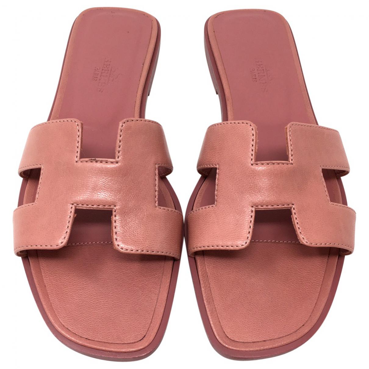 hermes slippers pink
