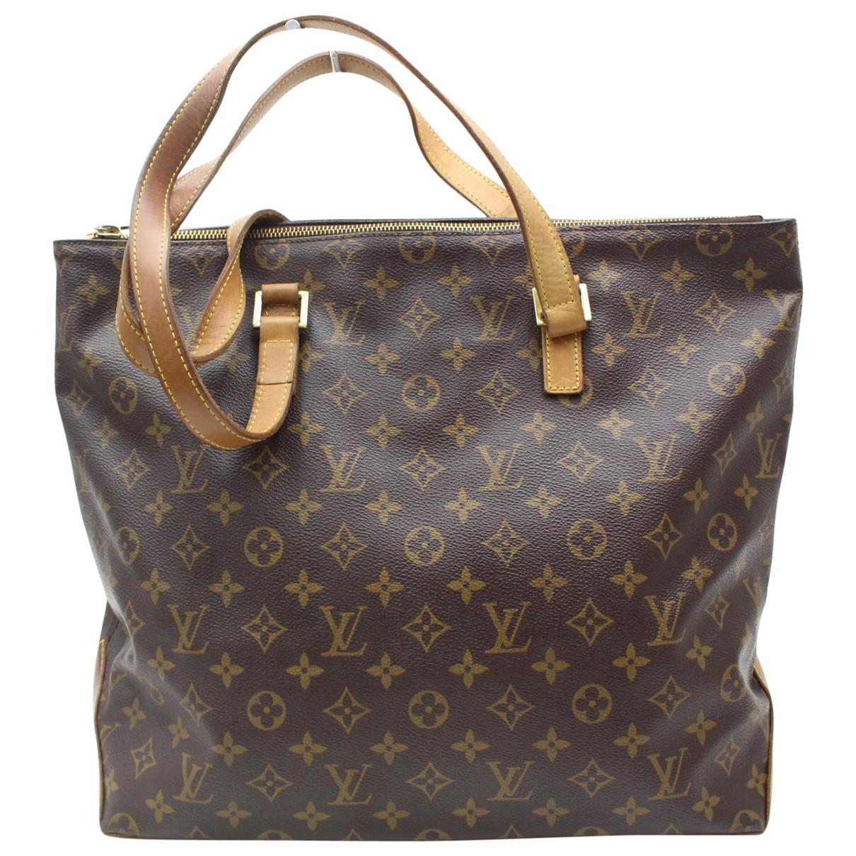 Louis Vuitton Leather Pre-owned Cloth Tote in Brown - Lyst