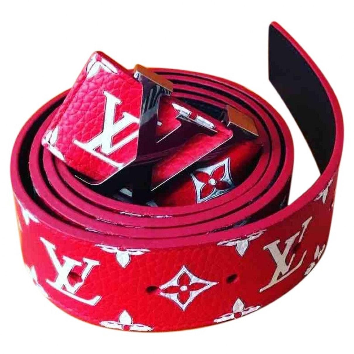 Louis Vuitton Leather Belt in Red for Men - Lyst