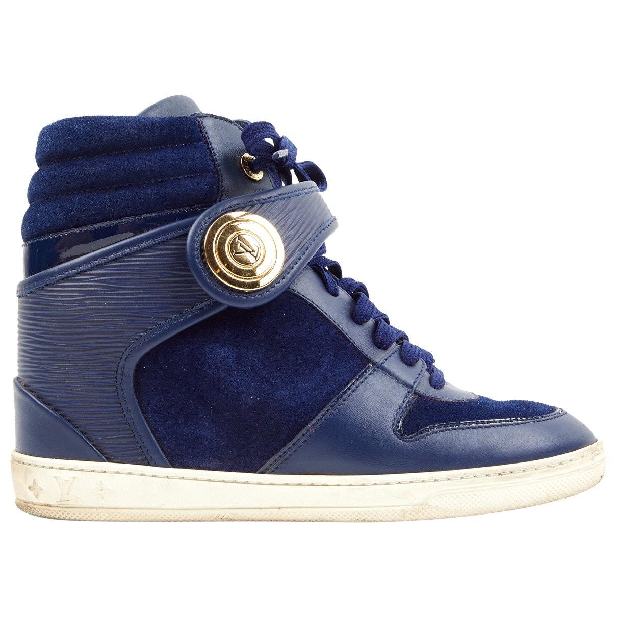 Louis Vuitton Leather Trainers in Blue - Lyst