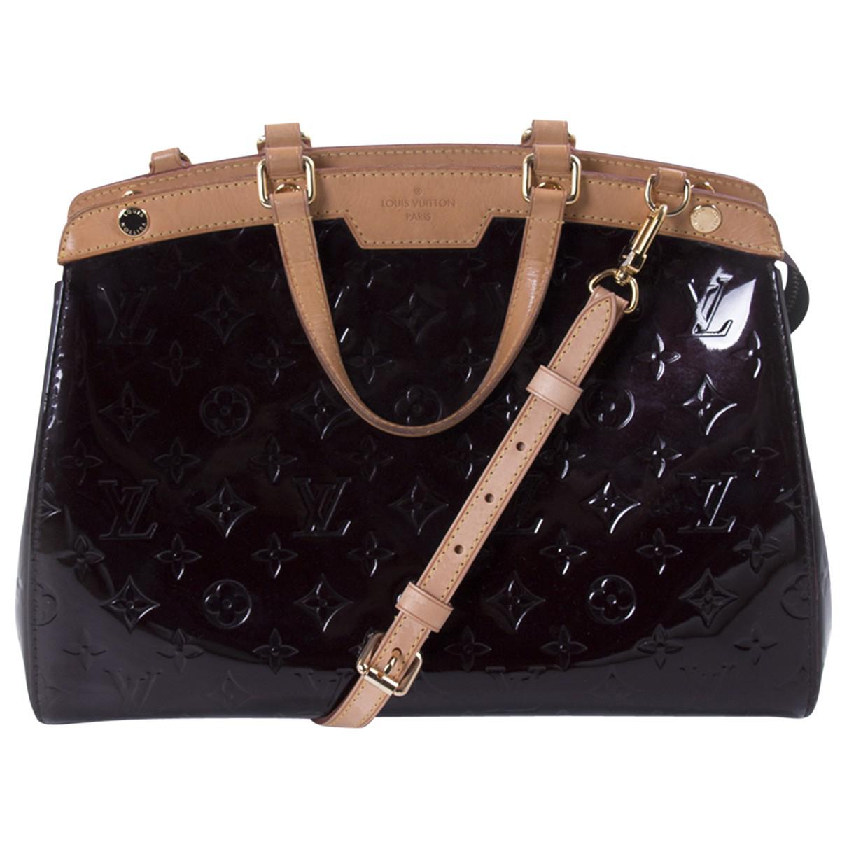 Louis Vuitton Patent Leather Handbag in Burgundy (Black) - Lyst