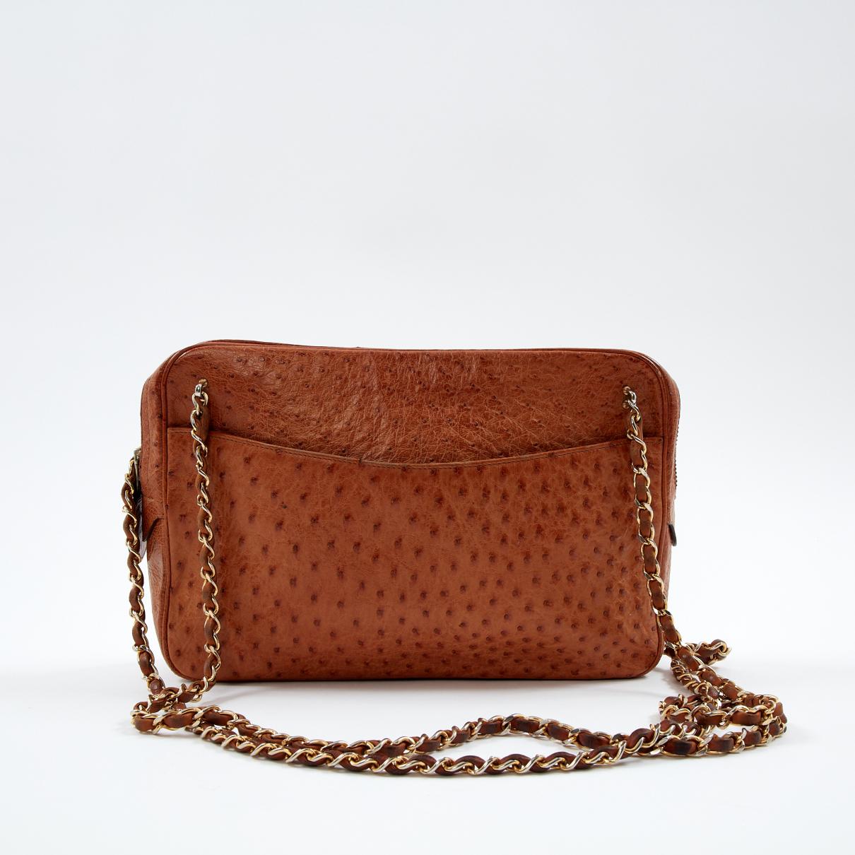 chanel ostrich handbag