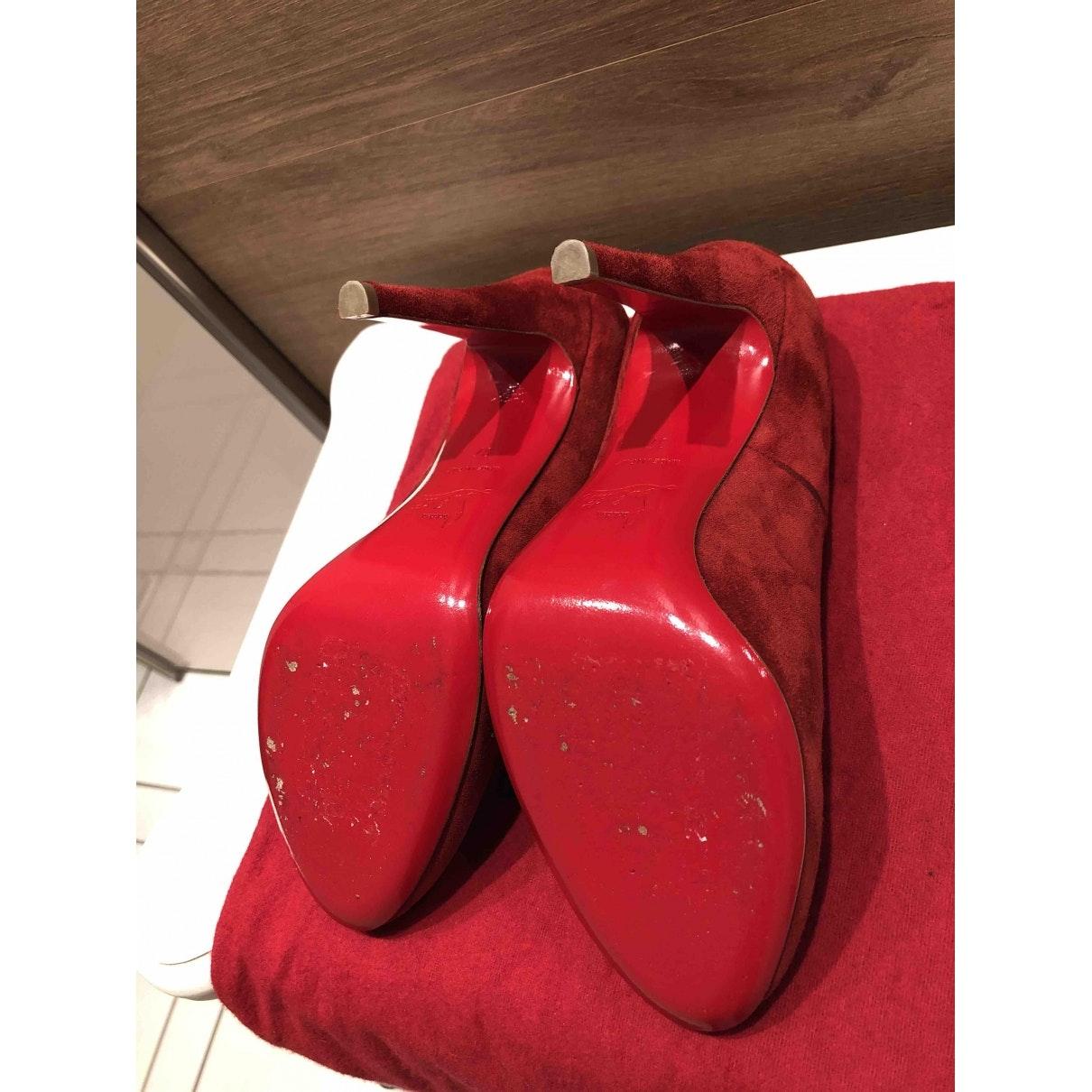 red suede louboutin heels