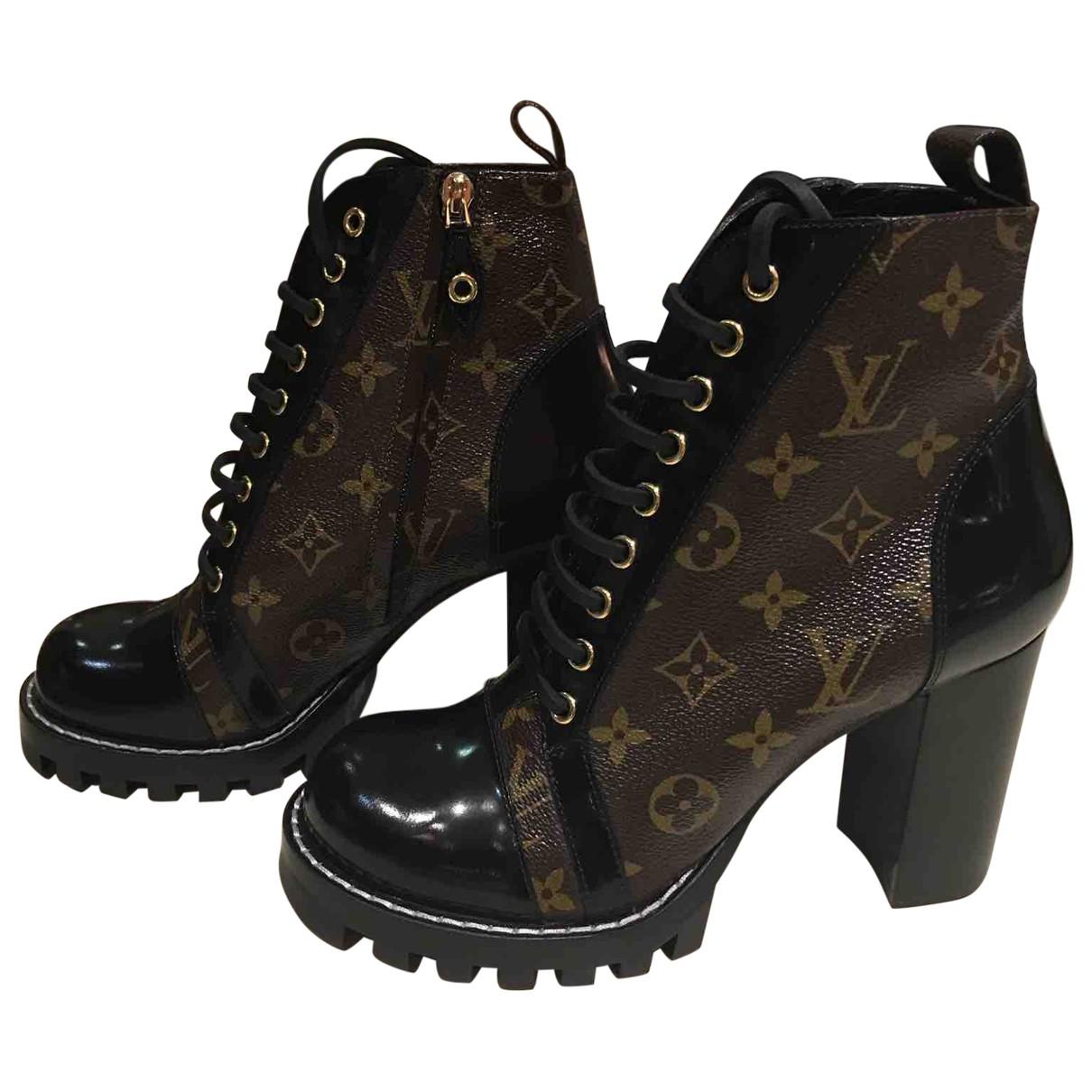 Louis Vuitton Leather Lace Up Boots in 