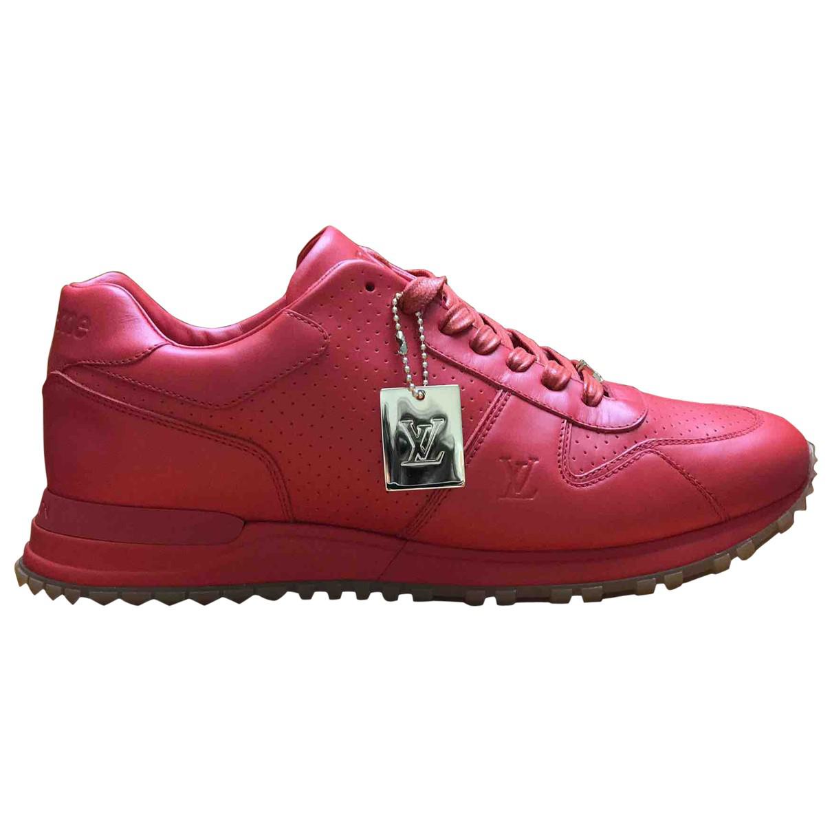 Louis Vuitton Leather Low Trainers in Red for Men - Lyst
