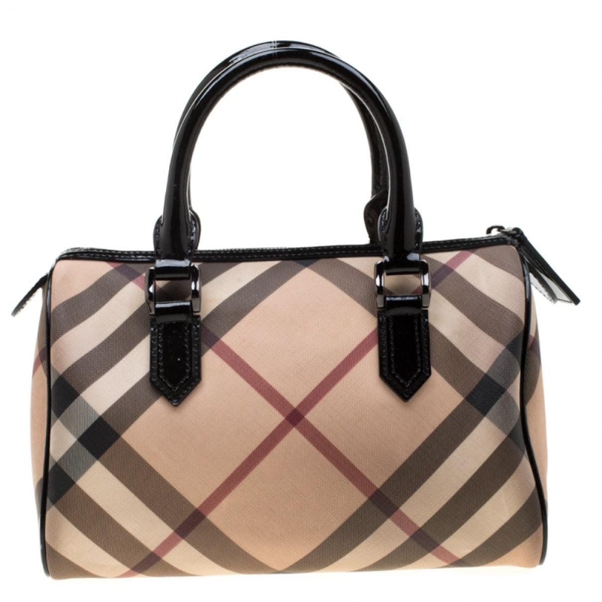 Burberry Beige Patent Leather Handbag in Natural - Lyst