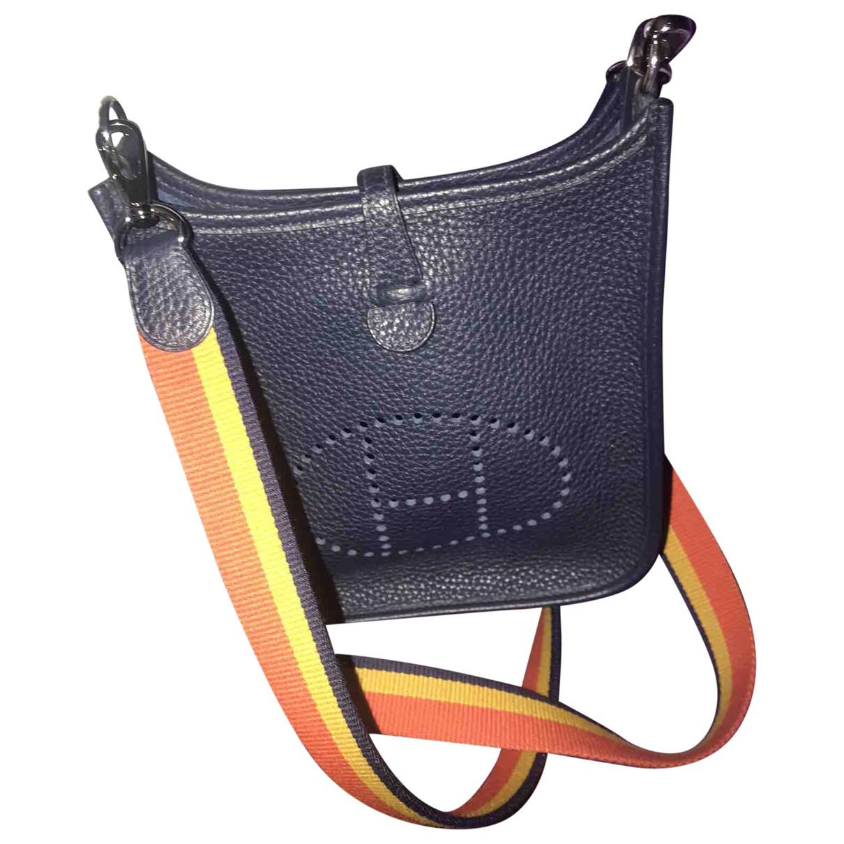 Hermès Mini Evelyne Leather Crossbody Bag in Blue - Lyst