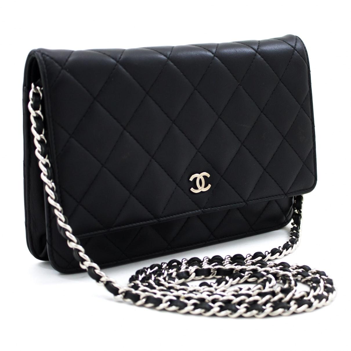 black chanel wallet on chain